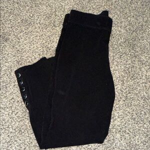 Express Black Leggings with Button Detail
